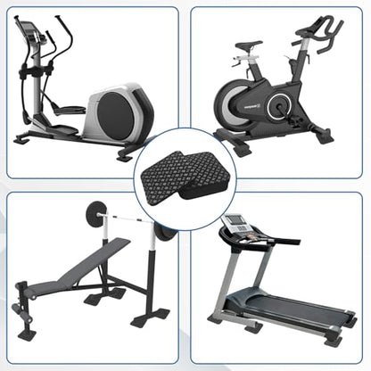 6PCS Treadmill Mat Pads, 4" x 4" Double-Sided Non-Slip Exercise Equipment Mat, Silicone Anti Vibration Pad for Walking Pad, Treadmill, Exercise Bike, Hardwood Floors Protection