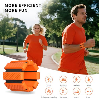 Pilates Wrist and Ankle Weights for Women, Adjustable 2 lbs Weighted Bangles for Men 1LB Each Arm Bands Foot Leg Weights for Walking Yoga Training Exercise Running Set of 2