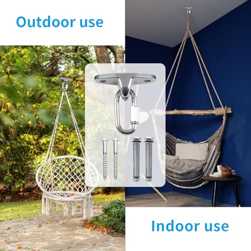 Dakzhou Heavy Duty Swing Hanger Swing Brackets Wooden and Concrete Bolts 2000 lb Capacity Playground Porch Yoga Seat Trapeze SwingSets Indoor Outdoor - size: 2 Pack