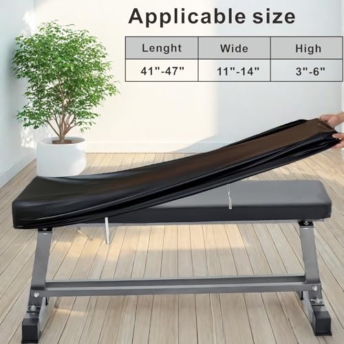 Weight Bench Cover, Workout Bench Cover, Gym Bench Cover, Protection for Adjustable Flat Weight Exercise Fitness Bench, Sit-up Board - Dustproof, Anti-Slip & Machine Washable.(Cover only)