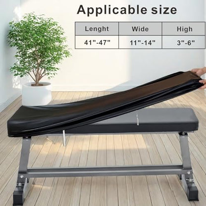 Weight Bench Cover, Workout Bench Cover, Gym Bench Cover, Protection for Adjustable Flat Weight Exercise Fitness Bench, Sit-up Board - Dustproof, Anti-Slip & Machine Washable.(Cover only)