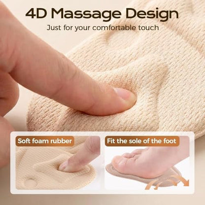 3 Pairs Metatarsal Pads for Women Men, 2026 Upgraded Breathable Shoe Inserts, Ball of Foot Cushions, Comfort Non-Slip Foot Pads (Beige)