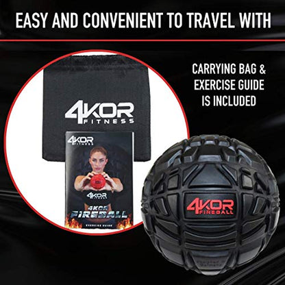 4KOR Massage Balls for Trigger Point Therapy - Myofascial Release Ball - Muscle Relief for Back, Neck, Shoulder, Foot Pain - Fitness Massage Balls for Mobility - Deep Tissue Release Ball - style: 3.2in Grippy Roller Ball