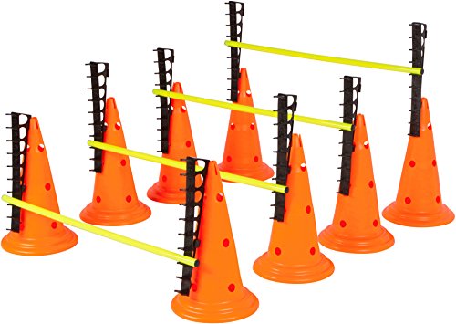 Trademark Innovations 20" Adjustable Hurdle Cone Set - 8 Cones and 4 Poles