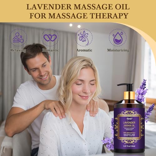 3 Pack Massage Oil for Massage Therapy, Lavender Oil for Relaxation, Sore Muscle Arnica Oil & Cellulite Massage Oil, with Massage Roller Ball & Thumb Saver Tool, Massage Kit for Him Her