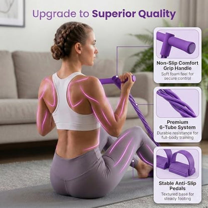 Resistance Bands with Handles, 6 Tube Pedal Exercise Bands for Home Workout, Adjustable Resistance Bands for Arms Legs & Core Training