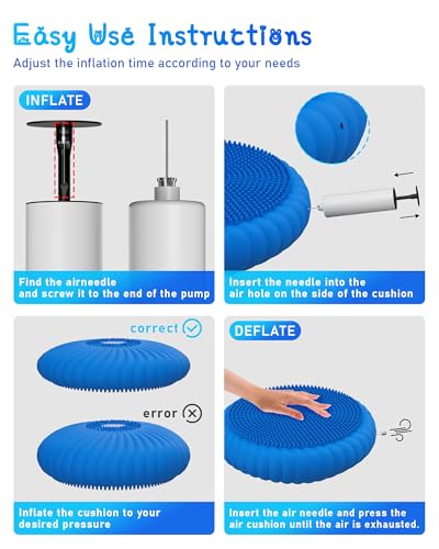 Wobble Cushion with Inflation Pump - Wobble Disk Balance Disc Wiggle Seat for Sensory Kids, Balance Pads