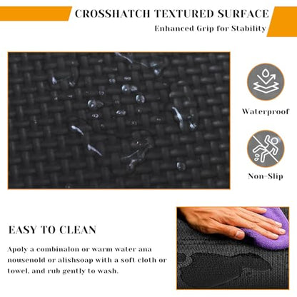 18 Tiles Foam Squares Floor Mat for Home Gym, High-Density Interlocking Floor Tiles Gym Floor Mat for Gym-Equipments, Play Area, Yoga, Cardio, Weights, MMA(Black)
