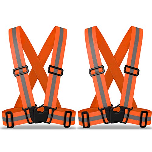 zojo Kids High Visibility Reflective Safety Strap Vest 2PCS - color: Neon Orange-kids Size