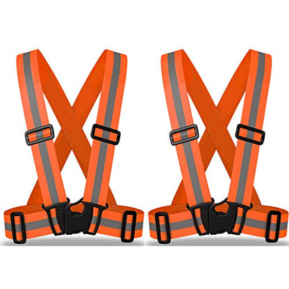 zojo Kids High Visibility Reflective Safety Strap Vest 2PCS - color: Neon Orange-kids Size