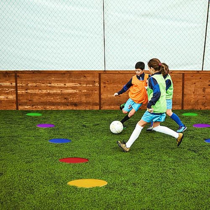 9 Inch Non Slip Rubber Agility Markers,Flat Field Cones Floor Dots for Soccer Basketball Sports Speed Agility Training and Drills(6Pcs,with Net Bag)
