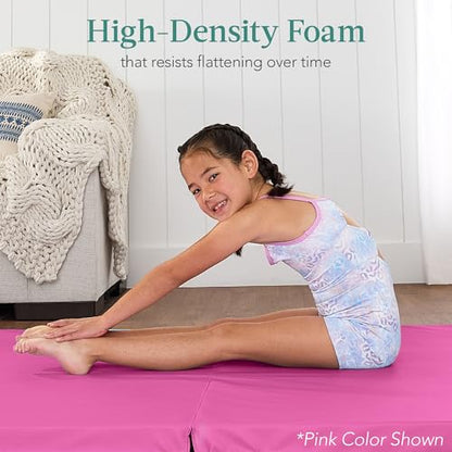 Best Choice Products 10ftx4ftx2in Folding Gym Mat 4-Panel Exercise Gymnastics Aerobics Workout Fitness Floor Mats w/Carrying Handles - color: Smoky Quartz