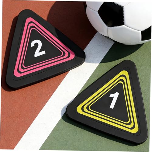 PRETYZOOM 10pcs Numbered Sports Markers Non-Slip Floor Dots Triangular Training Cones for Football Basketball Agility Drills Court Field Exercise