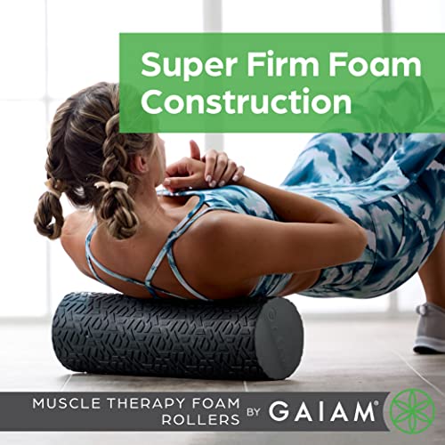 Gaiam Restore Foam Roller for Muscle Massage - Deep Tissue Muscle Massager for Sore Muscles & Stimulation - Total Body Pain Relief, Back, Neck, Foot, Calf, Leg, Arm (18 Inch and 36 Inch) - size: 18-Inch, style: 18" Roller (Grey)