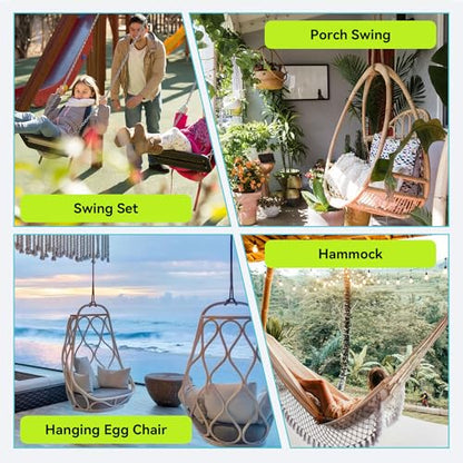 Swing Hangers for Wooden Beam, 2 Pack Stainless Steel 2400 LB Capacity Swing Hardware for Hammock, Porch, Yoga Seat, Heavy Duty Hangers for Indoor & Outdoor Use