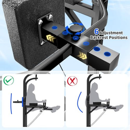 Pull Up Tower Dip Station, Adjustable Free Standing Pull Up Bar, Multi-Function Power Tower for Home Gym Workout and Strength Training