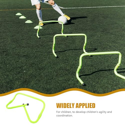 Agility Hurdle Adjustable Height PVC Plastic Training Hurdles for Football Speed and Agility Drills, Foldable Green Sports Equipment for Youth Athletes