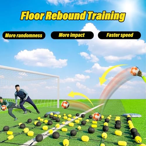 Soccer Training Equipment Goalkeeper Trainer, Goalie Training Equipment with Square Ball Deflector, Reaction Training Aid for Reflex Agility and Hand Eye Coordination Drills