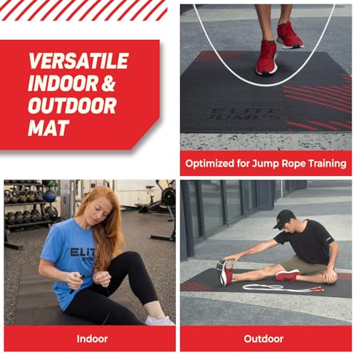 EliteSRS Jumps Premium Jump Rope Mat - Large Format Non Slip Mat - Home Workout Exercise Mat - Suitable for All Surfaces - size: Standard