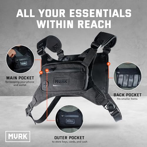 MVRK Water Resistant Running Vest Chest Pack, Phone Holder for Running, Lightweight Training Pack with Reflective Detail - color: Olive