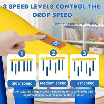 Catching Sticks Game, Drop Sticks Game, 3-Speed Adjustable Hand Eye Coordination Reaction Training Toy, Hand Speed Challenge for Kids and Adults (Blue)