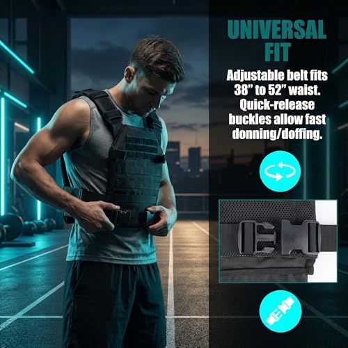 Adjustable Weighted Vest Fitness Sport Training Strength and Endurance Training,Quick Release with Molle for Running,Fitness Workouts
