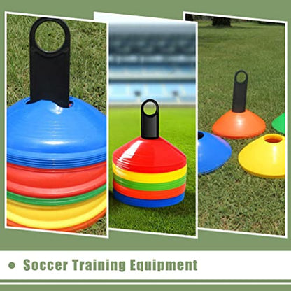 10Pcs Handy Soccer Drill Agility Training Marker Disc Cone Holder Carrier Football Field Cone Markers for Training Football Kid Sports Equipment (Black-10PCS)