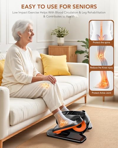 Under Desk Elliptical Machine,Leg Exerciser Electric as Seen on TV for Seniors, 24 Modes Romote Control Home Workout Exercise Equipment