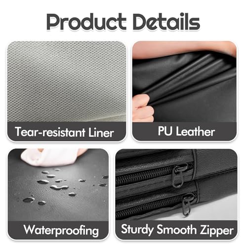 Foldable Mechanics Mat for Garage Work, 48 X 16 X 1.2 in Thick EPE Knee Pad Waterproof PU Leather Folding Mat with Carry Handle Portable for Garage, Garden, Home Gym Kneel or Lie Down