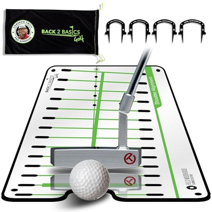 BACK 2 BASICS Golf Putting Mirror Compact Dual-Sided Alignment Trainer Tool - style: Pro Path Putting Mirror & Gates
