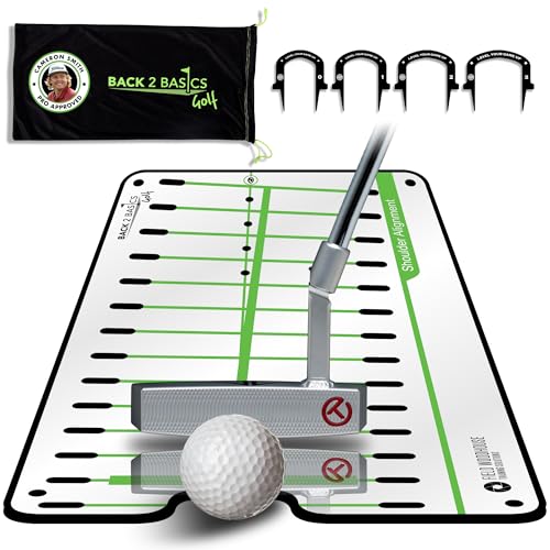 BACK 2 BASICS Golf Putting Mirror Compact Dual-Sided Alignment Trainer Tool - style: Pro Path Putting Mirror & Gates