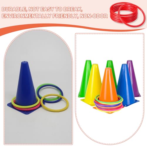 PATIKIL Carnival Ring-Toss Rings Set Plastic Hoops for Outdoor Party Favor Game Booth