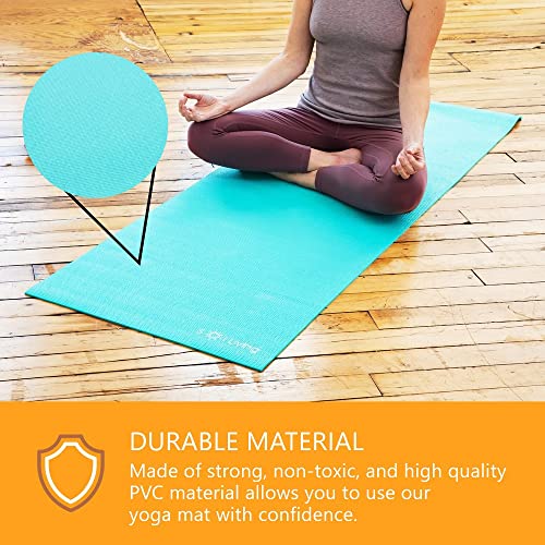 Sol Living Travel Yoga Mat - Natural Tree Rubber for Extra Grip - Non-Slip, Foldable, Eco-Friendly - Perfect for On-the-Go Yoga, Pilates, Fitness, Meditation - 24" x 72", Green