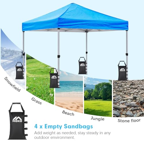 MoKo 120 LBS Zipper Top Sand Bags for Canopy Legs (Set of 4, Without Sand), Windproof Weight Bags with Silicone Handle for Gazebo Leg, Pop Up Canopy Tent Weights, Sandbags for Weight, Black