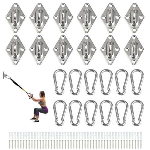 Wall Mount for Resistance Bands, Workout Anchors Wall Resistance with Hook for Fitness Bands, Space Saving Workout Equipment for Home Gym Weight Straps Suspension Training Exercise - style: 12 Pack