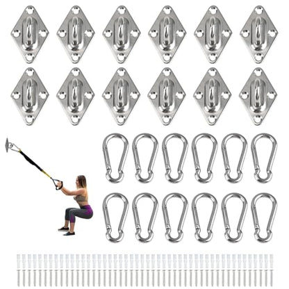 Wall Mount for Resistance Bands, Workout Anchors Wall Resistance with Hook for Fitness Bands, Space Saving Workout Equipment for Home Gym Weight Straps Suspension Training Exercise - style: 12 Pack