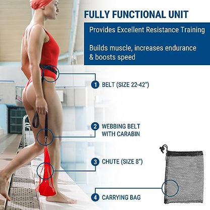 Swim Parachute - Resistance Training Equipment with Swimming Tempo Trainers