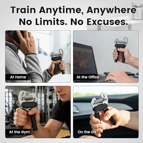 All-Metal Dual Spring Grip Strength Trainer, Forearm Strengthener, Hand Gripper Strengthener Adjustable Resistance(33-132Lbs) - Ideal for Grip Strength, Muscle Building, Recovery