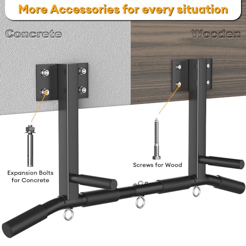 Wall Mount Pull Up Bar, Joist Beam Rafter Mount Pull-up Bar, Ceiling Mounted Chin Up Bar for Home Gym with Punching Bag Hanger - color: Black3