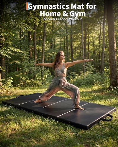 Gymnastics Mat, 6x2/3Ft 2-Inch Thick 4-Fold Exercise Floor Mat for Home Gym, Portable Yoga Mat for Pilates, Aerobics, Martial Arts & Training