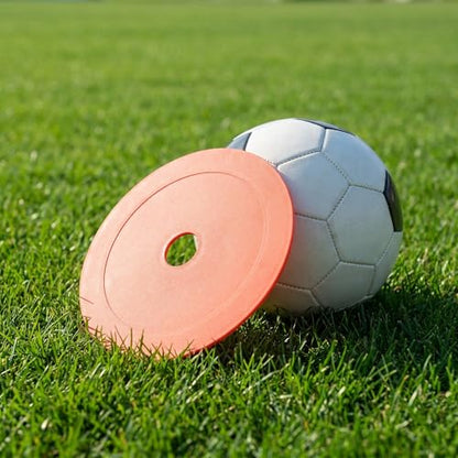 Toddmomy 1 Set Flat Cone Spot Markers for Soccer Training - Field Marking Discs with Storage Bag and Rack - for Agility Practice, Classroom Activities, Sports Training