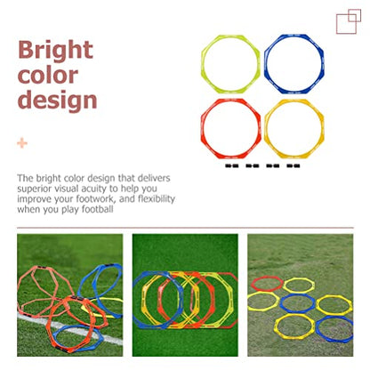 BESPORTBLE 4Pcs Agility Training Equipment, Football Training Circle Adult Soccer Ball Basketball Outdoor Trains for Adults Sports Agility Football Training Ring Ladder Footwork, Multi-Function Agilit