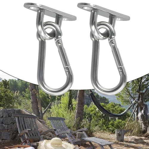 for Duty Hook Anchor Hanger for Yoga Swing Suspension Straps Gymnastic Rings Battle Ropes Indoor Outdoor Installation for Stainless Steel Silver