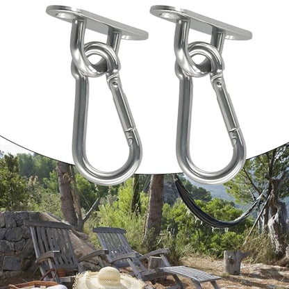 for Duty Hook Anchor Hanger for Yoga Swing Suspension Straps Gymnastic Rings Battle Ropes Indoor Outdoor Installation for Stainless Steel Silver