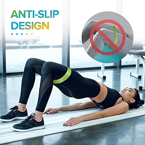 Portzon Resistance Loop Exercise Bands, Suitable for arm, Leg Stretching and Strength Training, Muscle Recovery, deep Squat and Pilates - color: tris-color