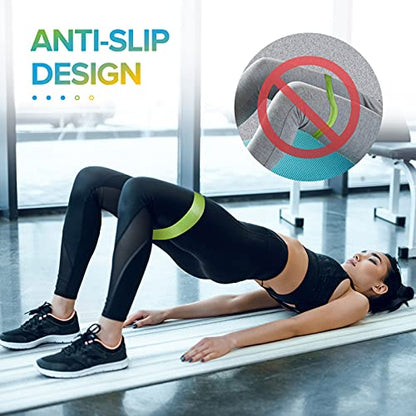 Portzon Resistance Loop Exercise Bands, Suitable for arm, Leg Stretching and Strength Training, Muscle Recovery, deep Squat and Pilates - color: tris-color