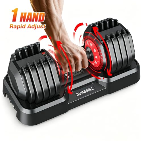 Adjustable Dumbbell Set, All in One Weights Dumbbell with Non-Slip Handle, 1 Hand Quick Adjust weight set for Home Gym