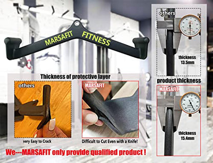 Home Gym Fitness Rowing T-bar V-bar Pulley Cable Machine Attachment, Bicep Curl Tricep LAT pulldown Bar Back Strength Training Handle Grips LAT Pull Down Bar for Seat Row Workout - style: BTBAR 1904