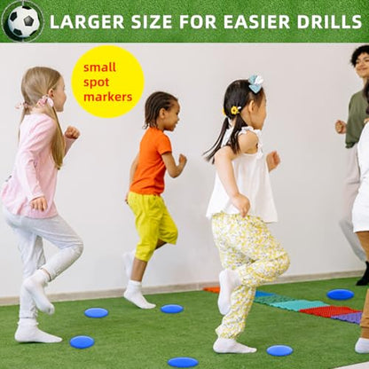 Poly Spot Markers 4inch/9 inch Non-Slip Rubber Agility Markers Flat Field Cones Floor Dots for Football, Soccer, Basketball Training Markers, School Activities, Exercise Drills, Social Distancing