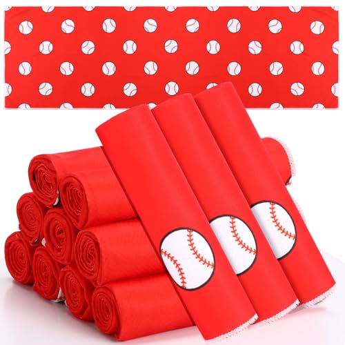 12 Pcs Cooling Towel 40 x 12 Inch Basketball Baseball Football Volleyball Soccer Softball Microfiber Fast Drying Towel for Gift Women Men